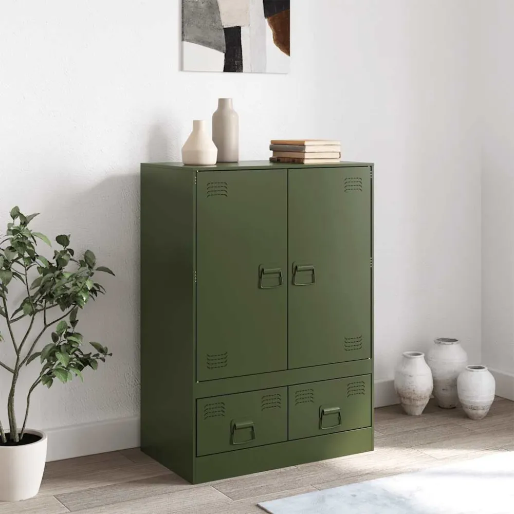 Aparador alto 67x39x95 cm ço verde azeitona