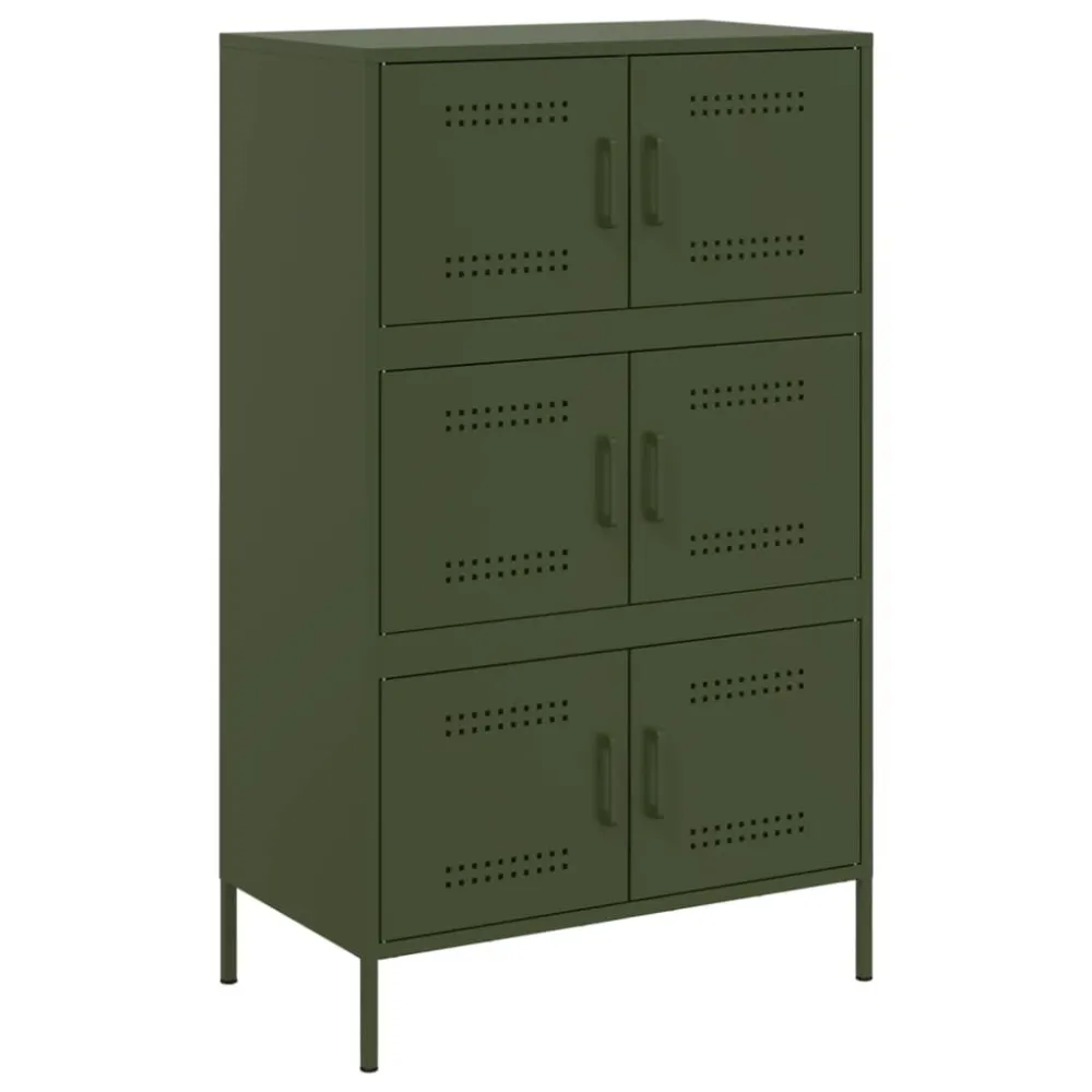 Aparador alto 68x39x113 cm ço verde azeitona