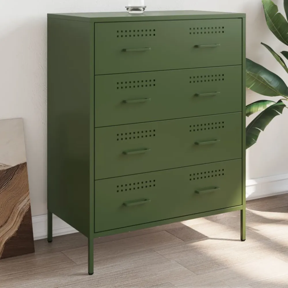 Kit Completo com Acessórios Aparador 68x39x89 cm ço verde-azeitona