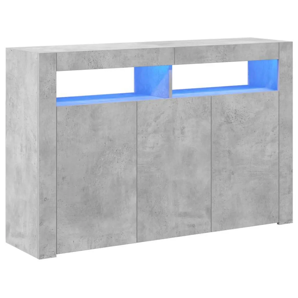 Motor Brushless Aparador com luzes LED 115,5x30x75 cm cinzento cimento