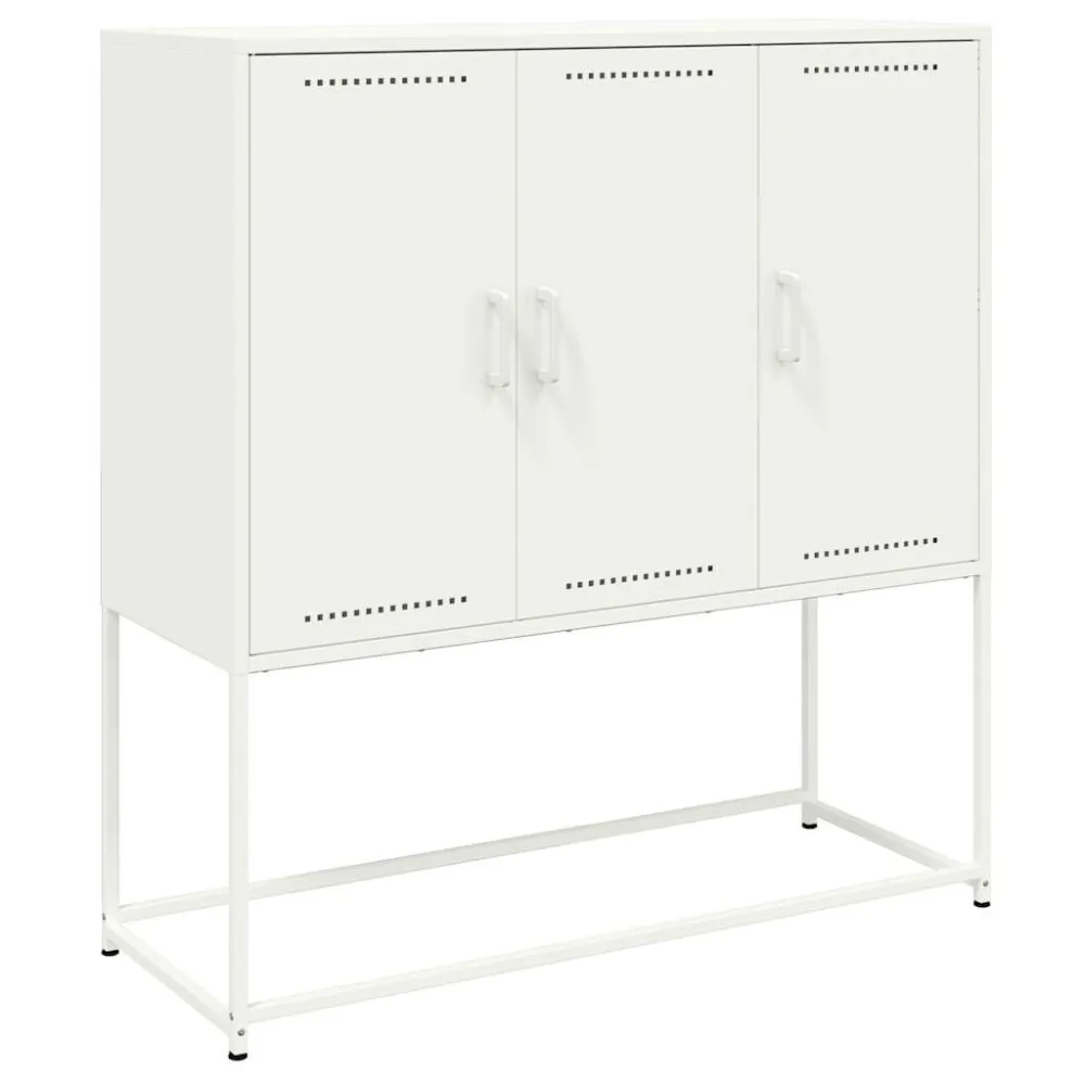 Resistente à Água e Poeira Aparador alongado 100,5x39x107 cm ço branco