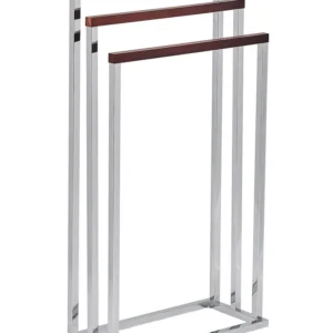 Towel Stand 45 x 84 cm Prateado and Dark Wood CHARRAS