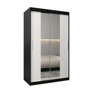 Armário TOKYO 1 com portas de correr 200/120/62 2 puertas (preto/branco)