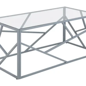 Glass Top Coffee Table Silver ORLAND