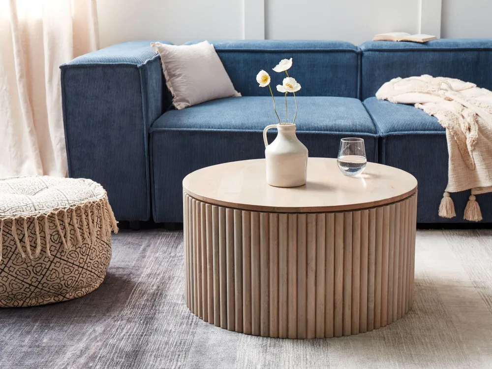 Kit Completo Storage Mango Wood Coffee Table Light KIRKWOOD