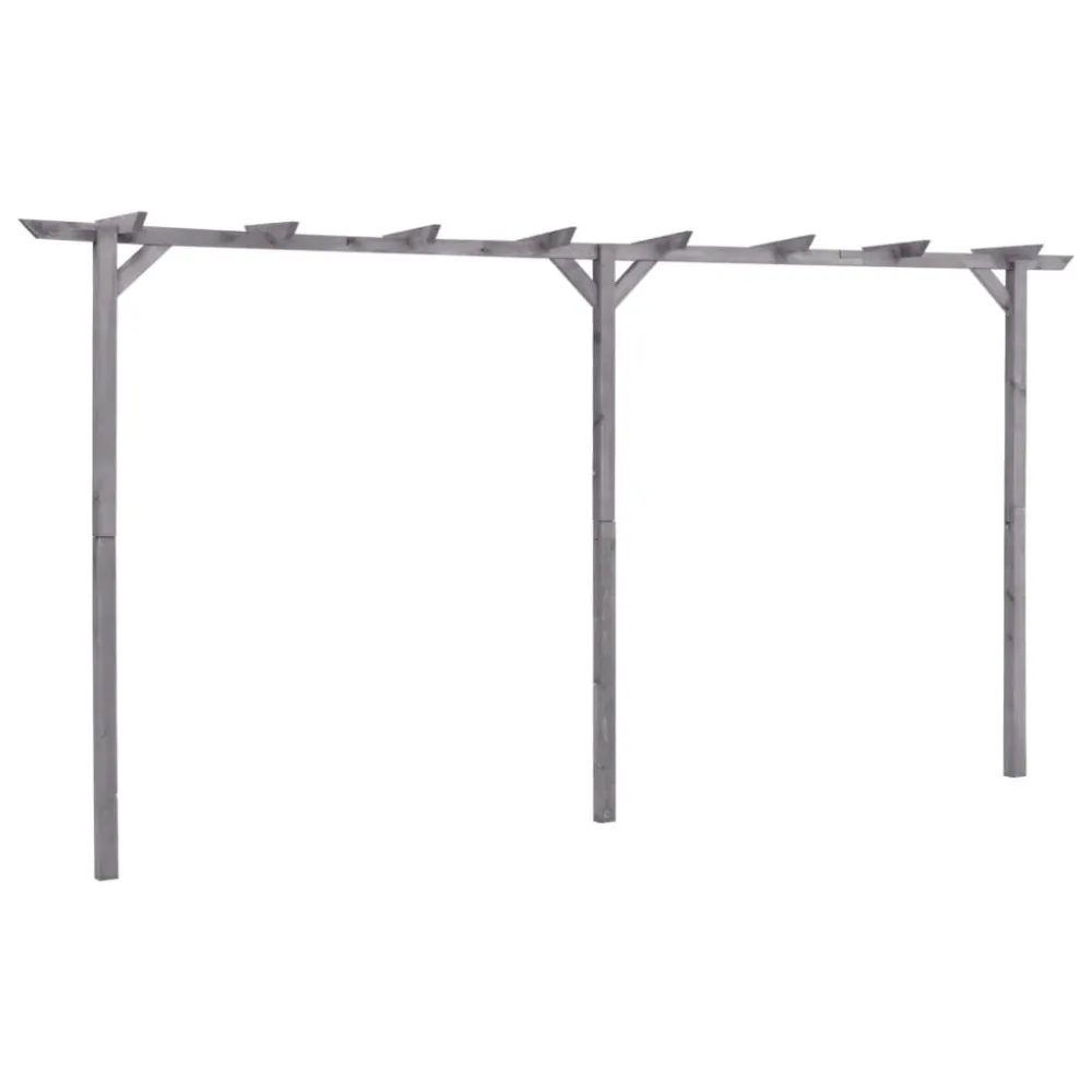 Pérgola de jardim 400x40x205 cm pinho impregnado cinzento para Cortinas Pesadas