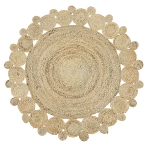 Round Jute Area Rug ø 120 cm Tom neutro GOLGEN