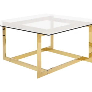 Em vidro Top Coffee Table Gold CRYSTAL