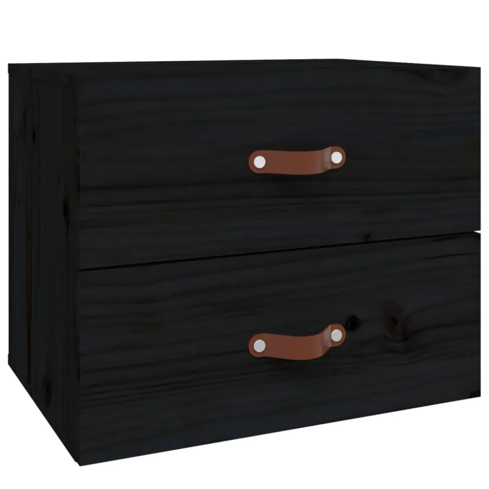 Acabamento em Veludo Mesa de cabeceira de parede 50x36x40 cm preto