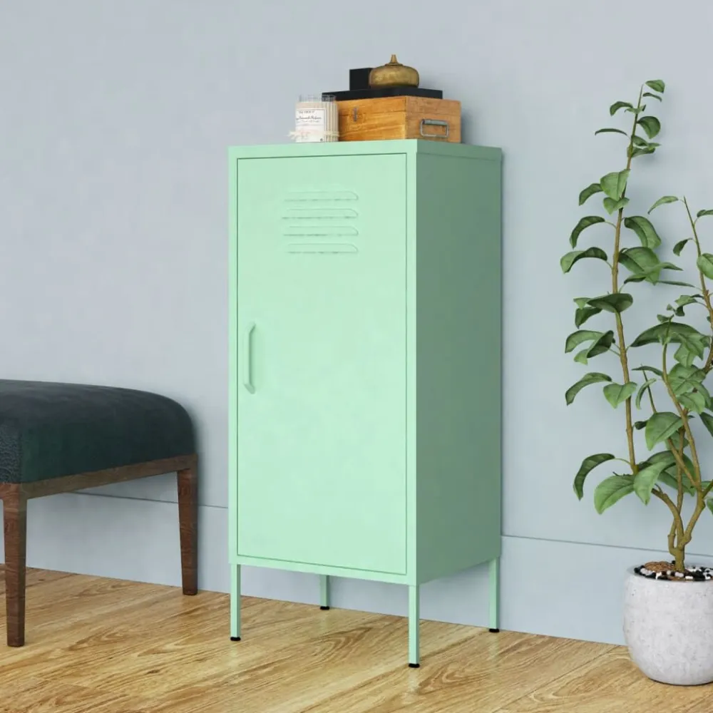Armário de arrumação ço 42,5x35x101,5 cm verde-hortelã para Ambientes Modernos