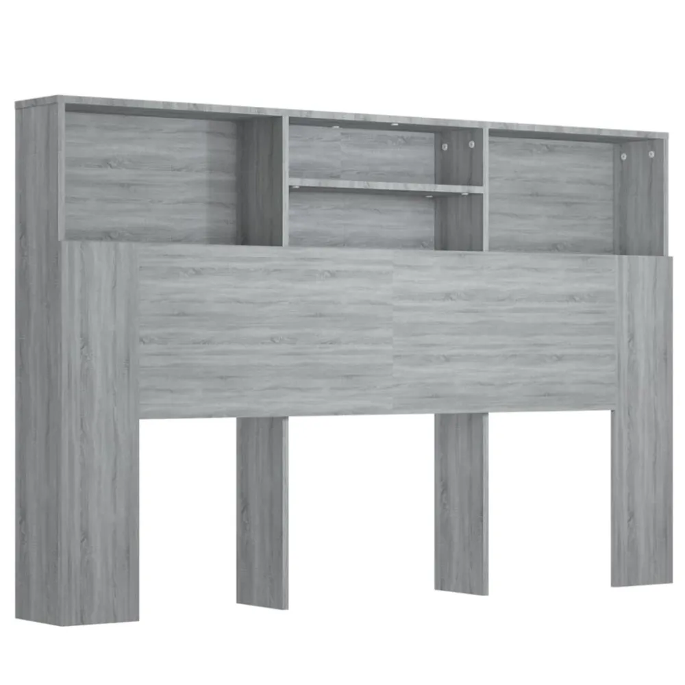 Estante de Arquivo Armário de cabeceira 160x19x103,5 cm sonoma cinzento