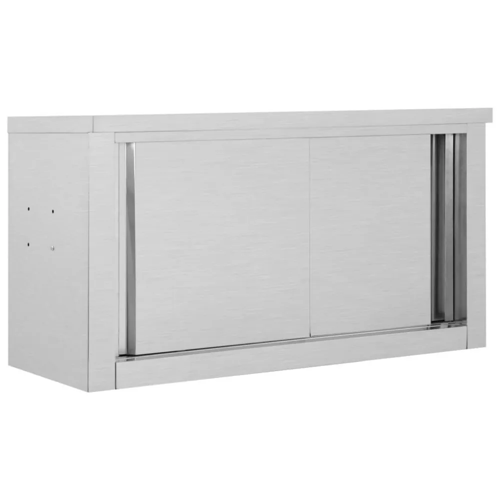 Móvel parede para cozinha portas correr 90x40x50cm ço inoxidável