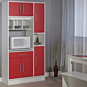 Aparador de cozinha MADY - 5 portas e 1 gaveta - Vermelho