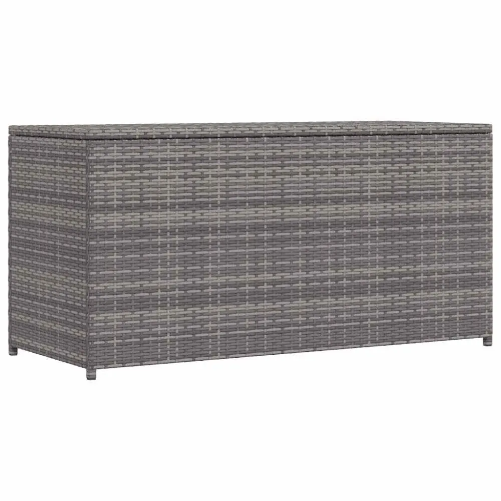 Caixa de arrumação para jardim 120x50x60 cm vime PE cinzento