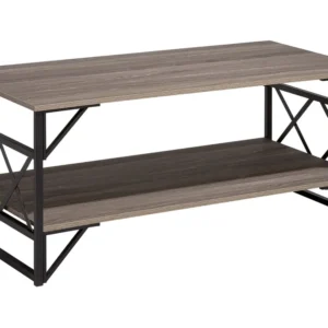 Coffee Table Taupe Wood Carvão BOLTON