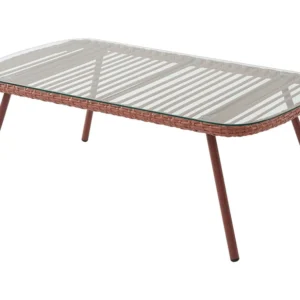 Mesa de centro de jardim resina entrançada terracota - LOUSINI de MYLIA