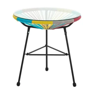 Mesa de jardim em fios de resina entrançados colorido - ALIOS III de MYLIA