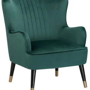 Design Ergonômico e Confortável Poltrona com braços VARBERG Veludo Verde esmeralda