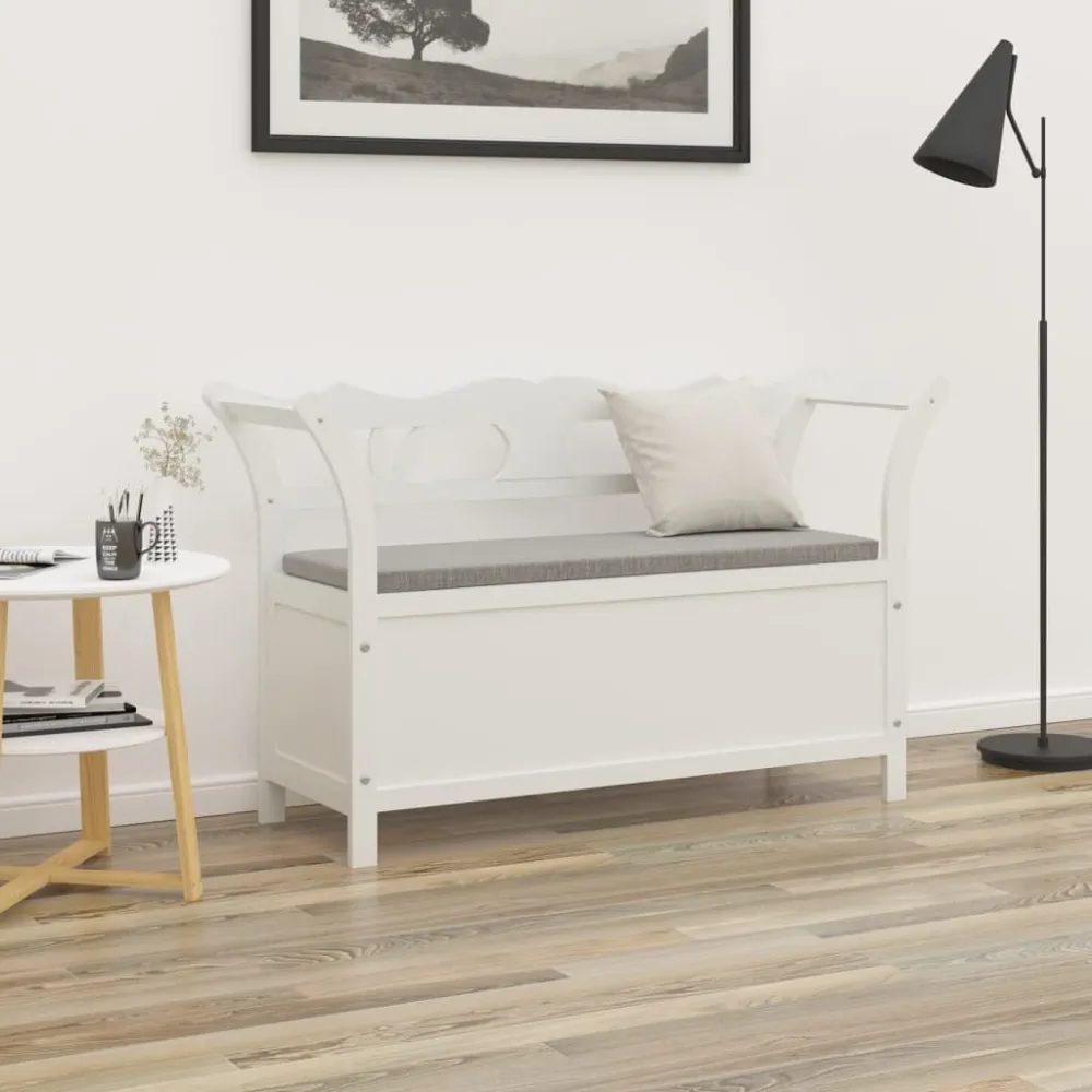 Armário de Hall Banco 107x45x75,5 cm madeira de abeto maciç branco