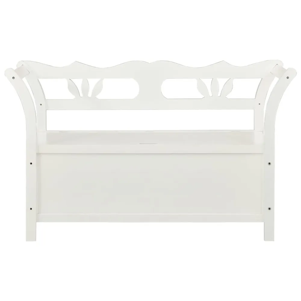 Armário de Hall Banco 107x45x75,5 cm madeira de abeto maciç branco