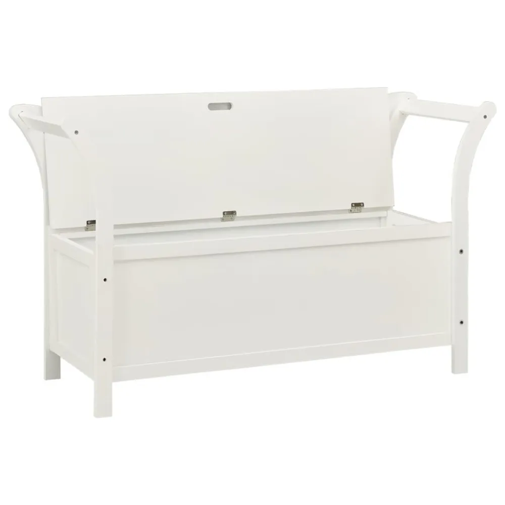 Armário de Hall Banco 107x45x75,5 cm madeira de abeto maciç branco