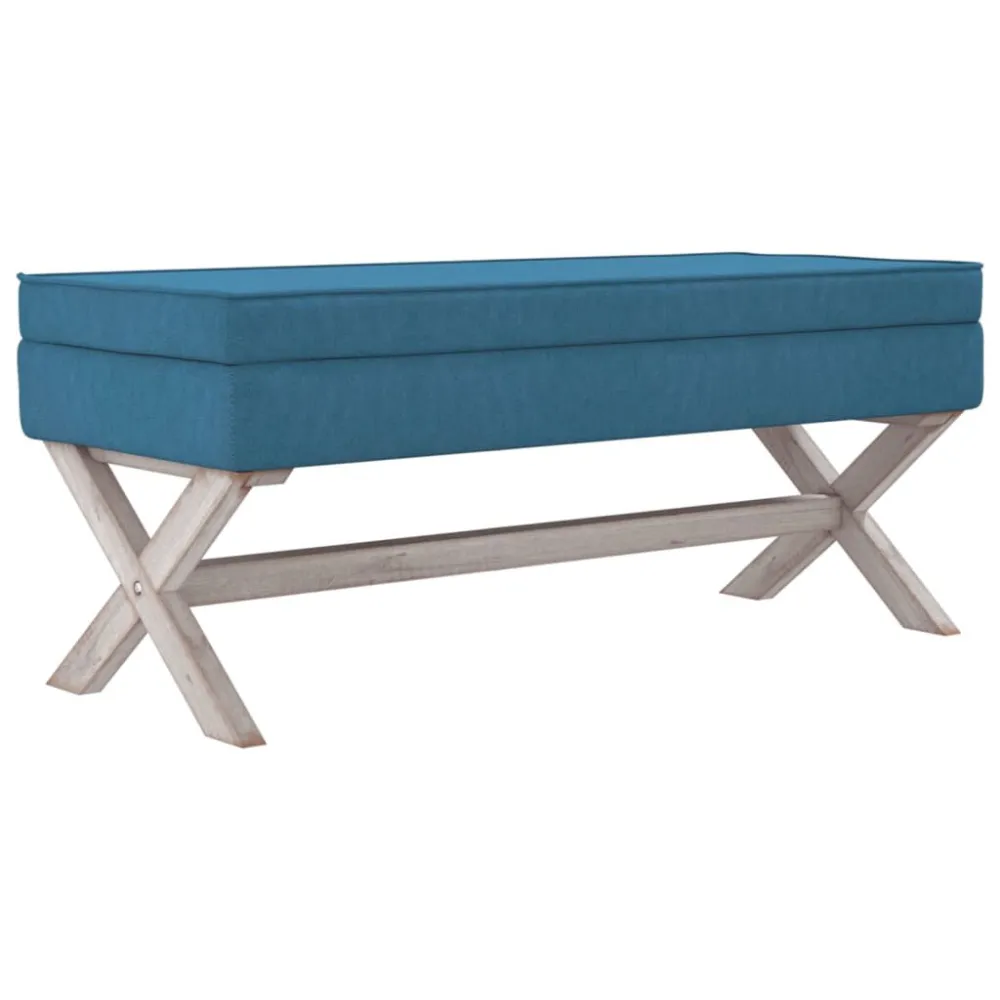 Banco de arrumação 110x45x49 cm veludo azul com Assento Retrátil