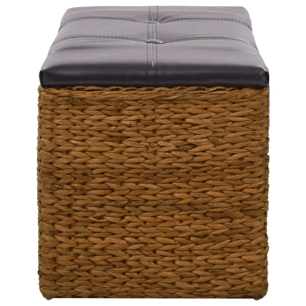 Banco com 2 cestos erva marinha 71x40x42 cm castanho com Ganchos para Casacos