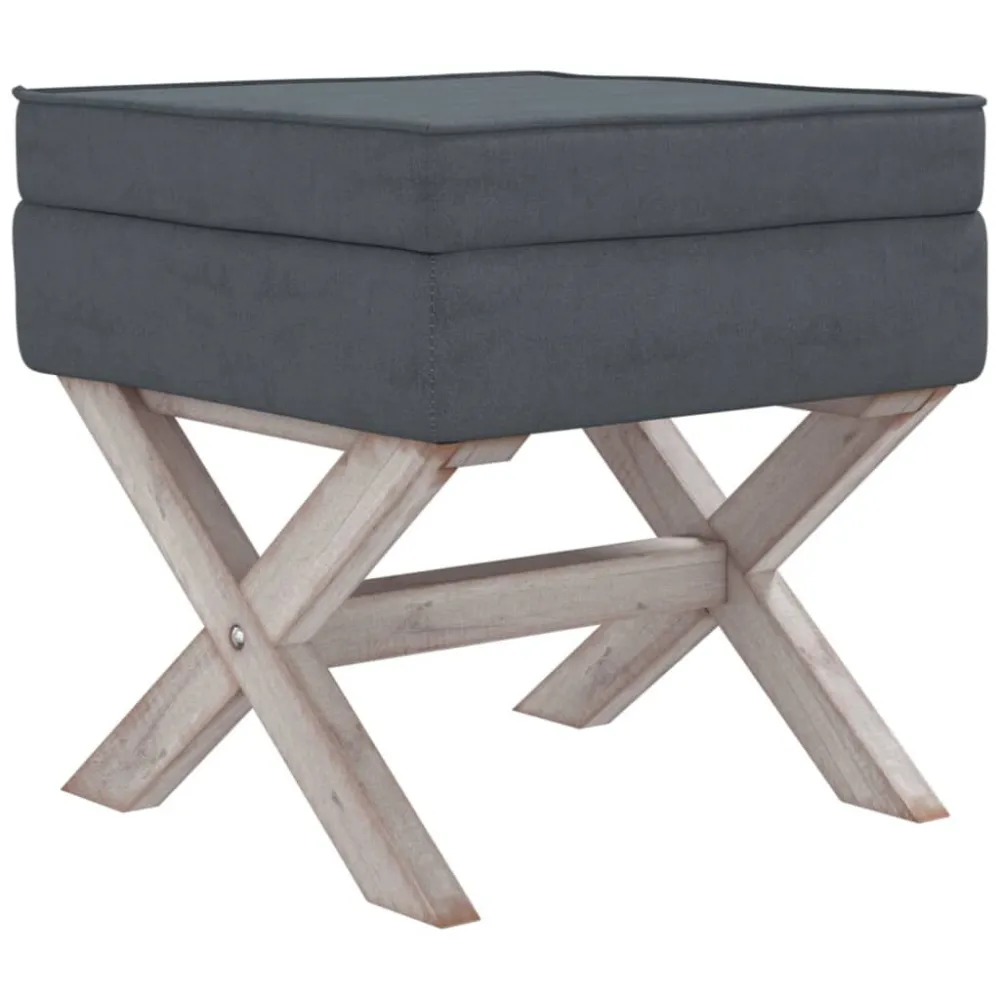 Resistente e Durável Banco de arrumação 45x45x49 cm veludo cinzento-escuro