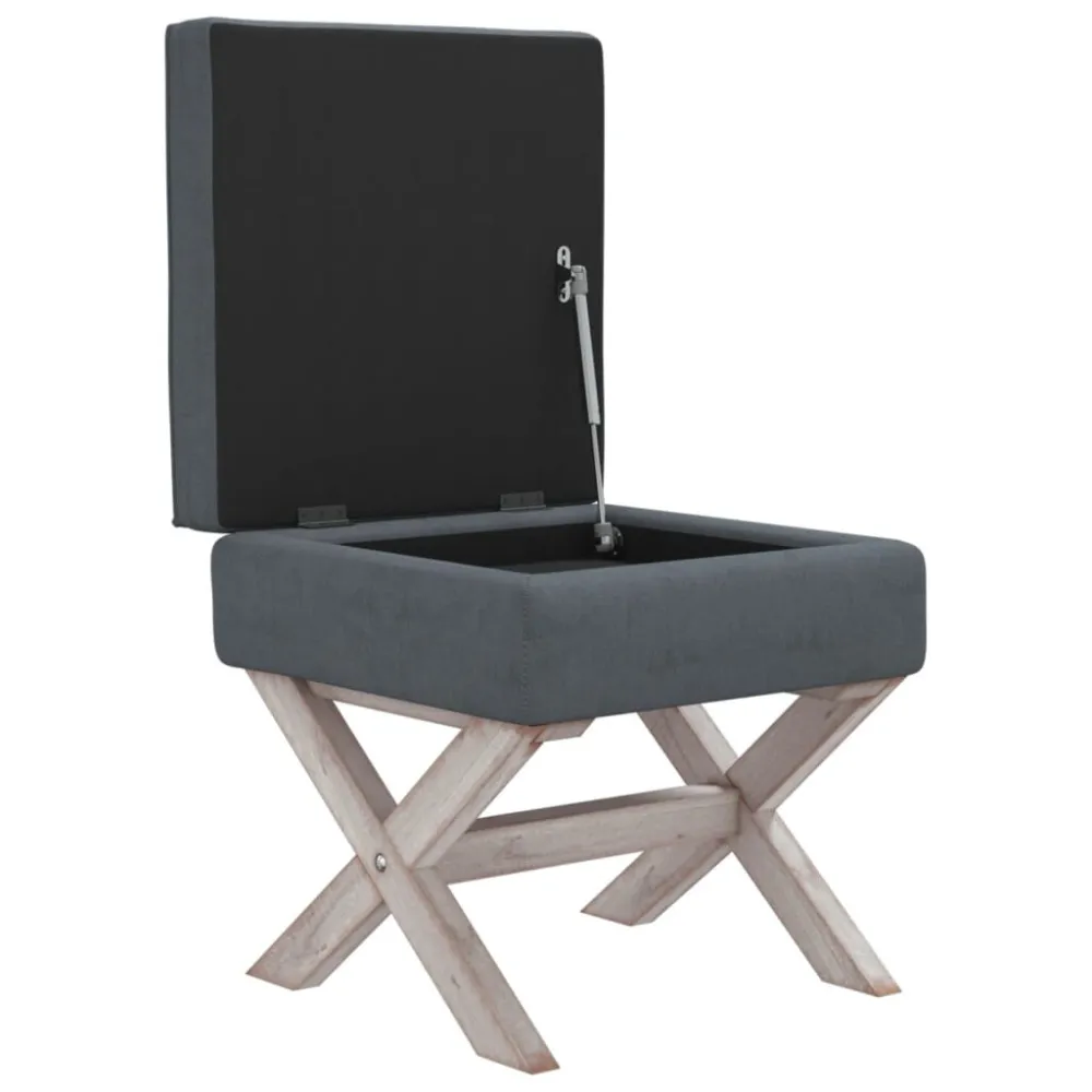 Resistente e Durável Banco de arrumação 45x45x49 cm veludo cinzento-escuro