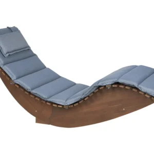 Acacia Wood Garden Sun Lounger Dark Cushion Safira BRESCIA