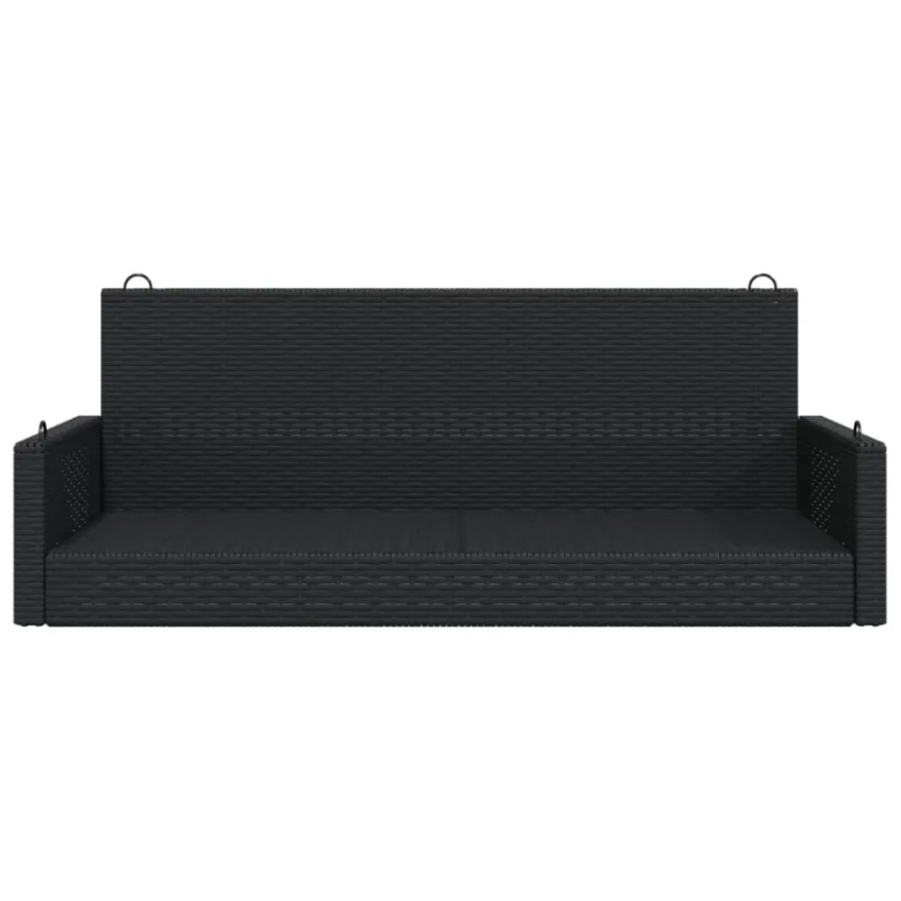 Banco baloiço 119x56x48 cm vime PE preto Dobrável e Portátil