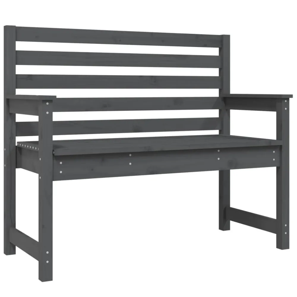 Banco de jardim 109x48x91,5 cm madeira de pinho maciç cinzento Fácil de Guardar
