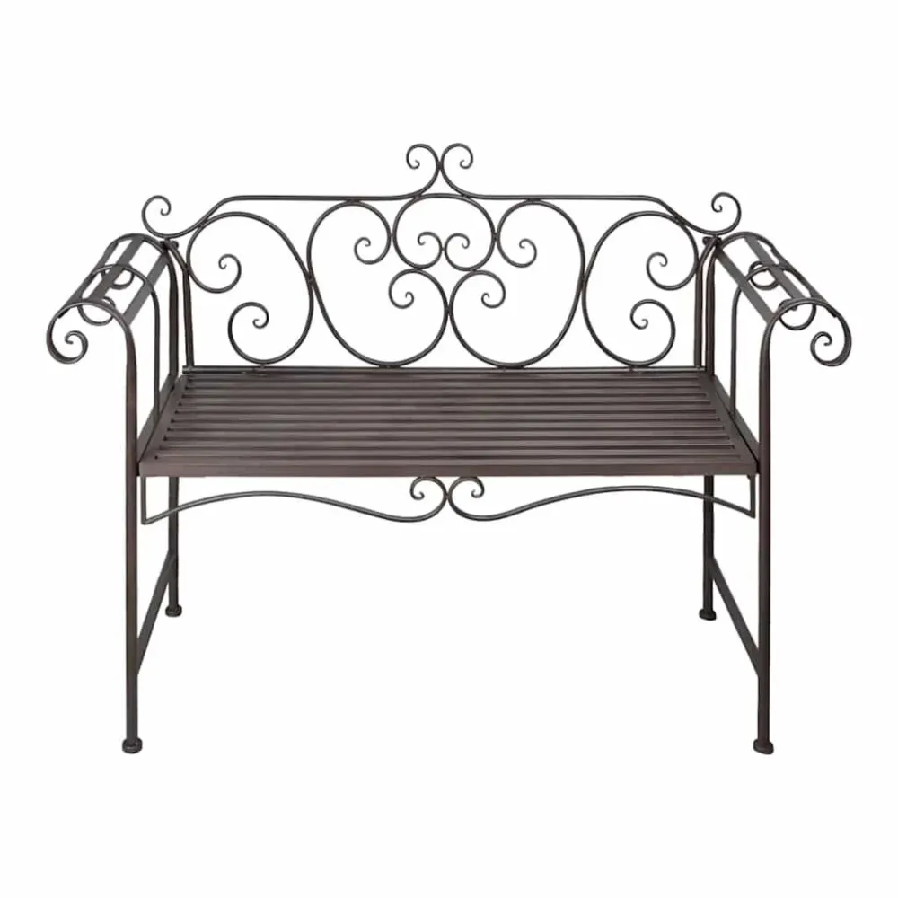 Banco de jardim 132 cm ço antigo castanho | Resistente à Chuva | Confortável