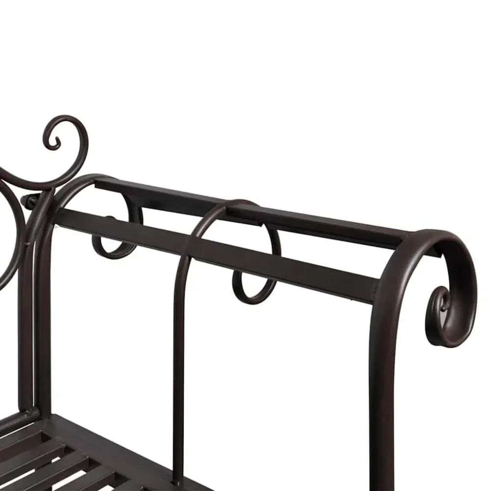 Banco de jardim 132 cm ço antigo castanho | Resistente à Chuva | Confortável