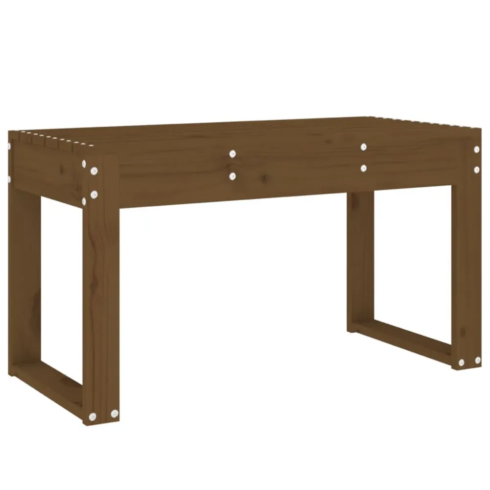 Banco de jardim 80x38x45cm madeira de pinho maciç castanho-mel | Resistente à Chuva | Confortável