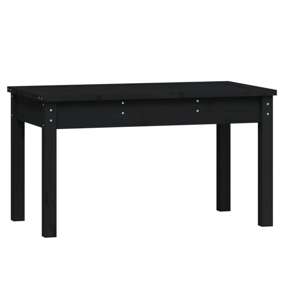 Banco de jardim 80x44x45 cm madeira de pinho maciç preto com Revestimento em Textilene