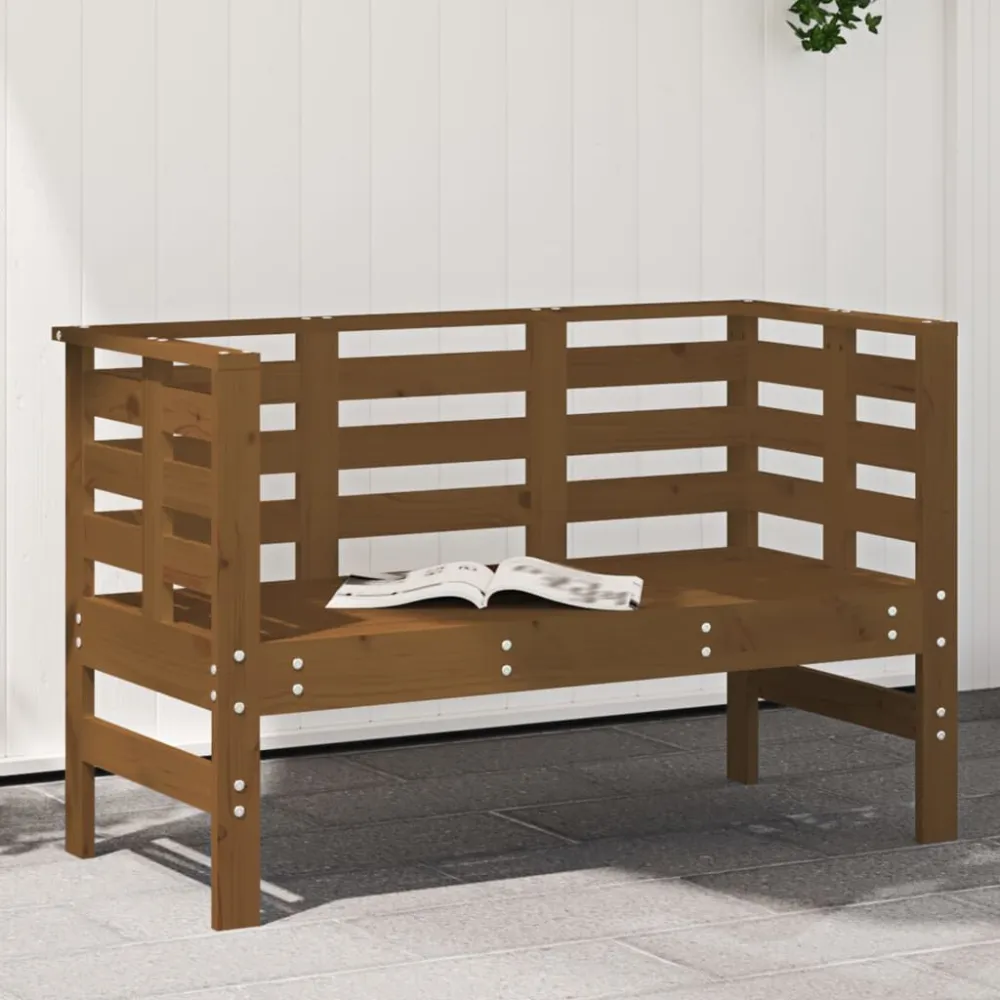 Banco de Jardim Banco de jardim 111,5x53x71 cm pinho maciço castanho-mel