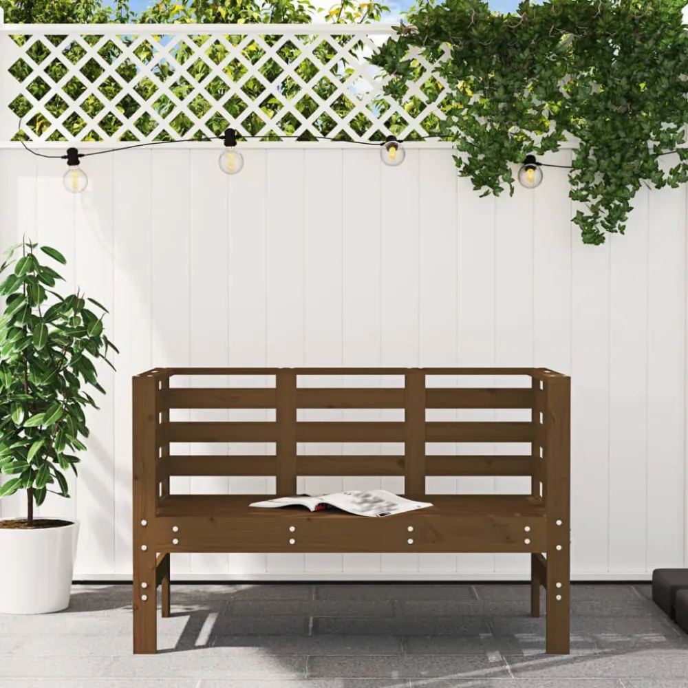 Banco de Jardim Banco de jardim 111,5x53x71 cm pinho maciço castanho-mel