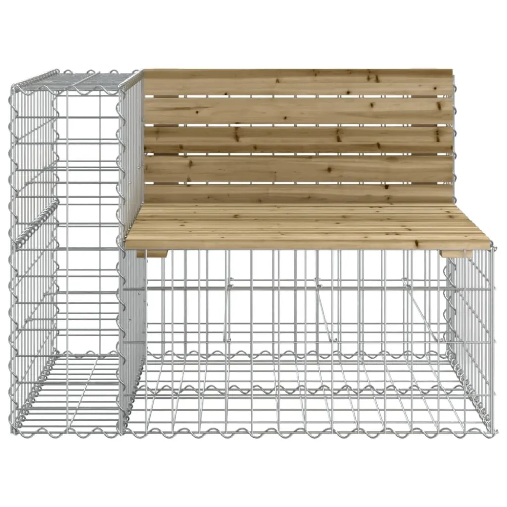 Banco de jardim com design gabião 184x71x65,5cm pinho impregnado com Revestimento em Textilene