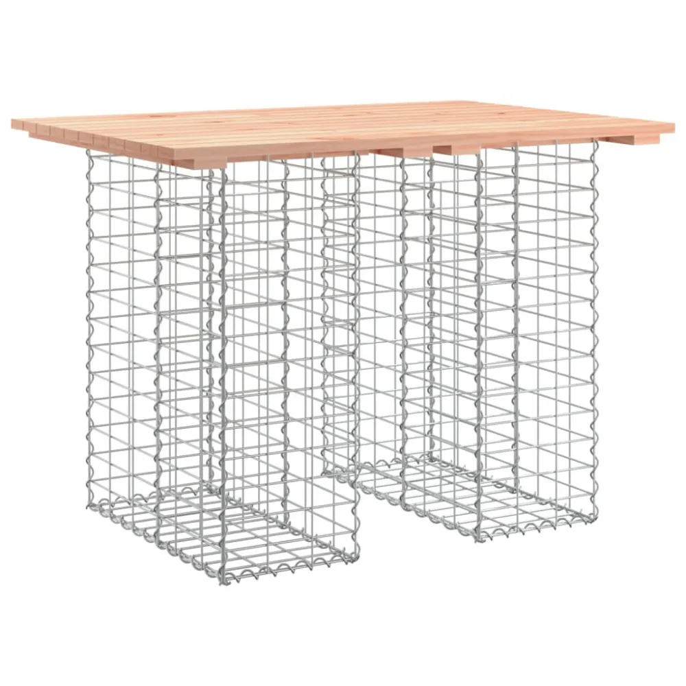 Banco jardim design gabião 100x70x72 cm madeira douglas maciç com Estrutura em Alumínio