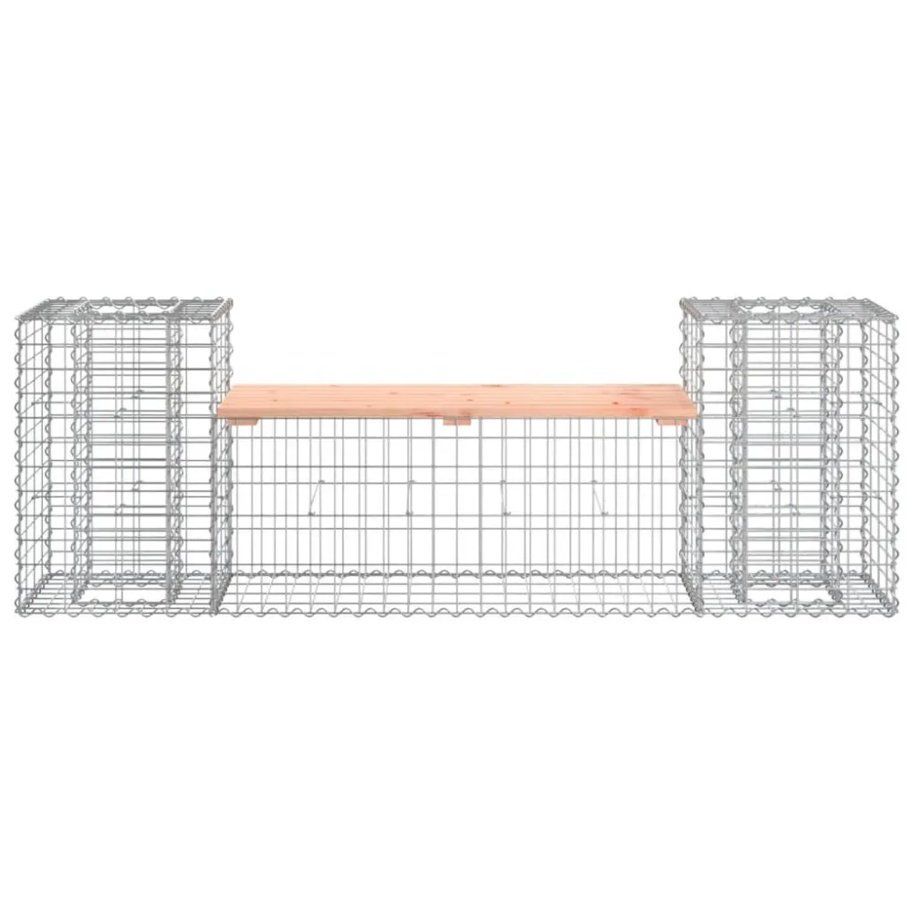 Banco jardim design gabião 183x41x60,5cm madeira douglas maciç em Tecido Sunbrella