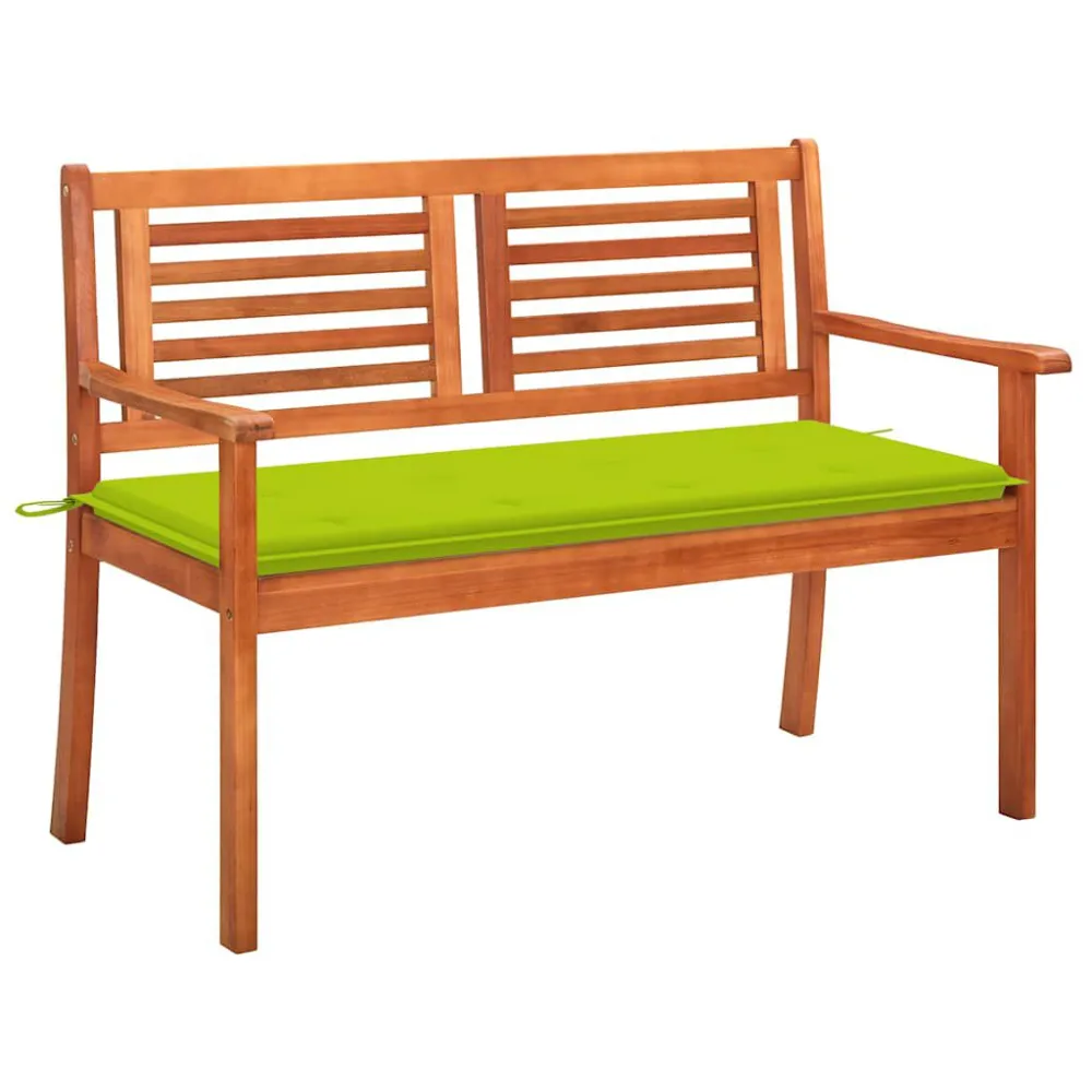Banco de jardim 2 lugares com almofadão 120 cm eucalipto maciço com Almofada Inclusa