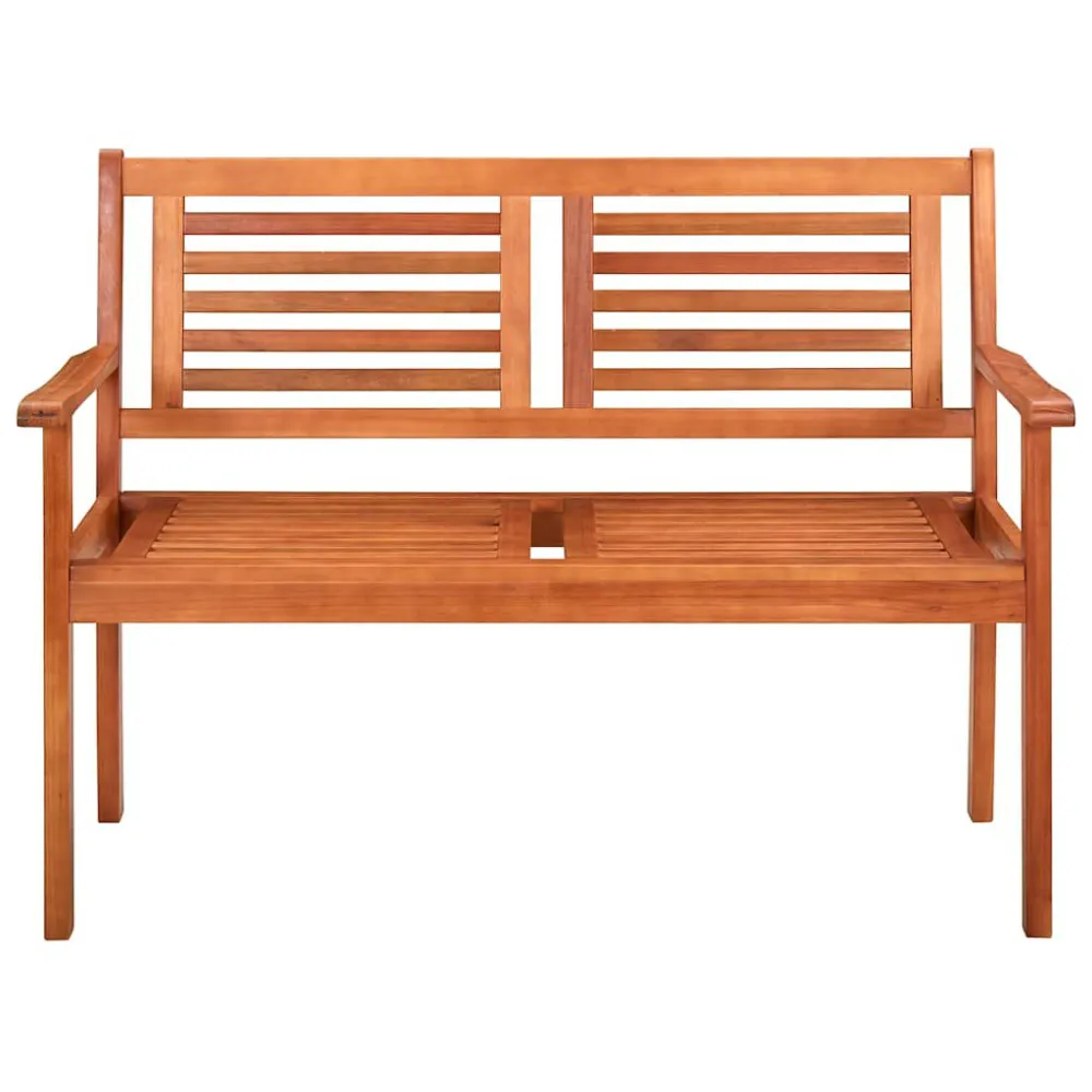 Banco de jardim 2 lugares com almofadão 120 cm eucalipto maciço com Almofada Inclusa