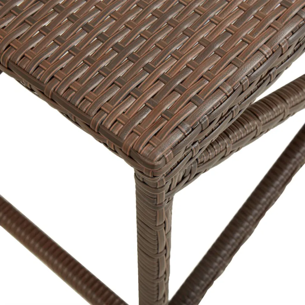 Banco de jardim 80 cm vime PE castanho para Piscina e Jardim