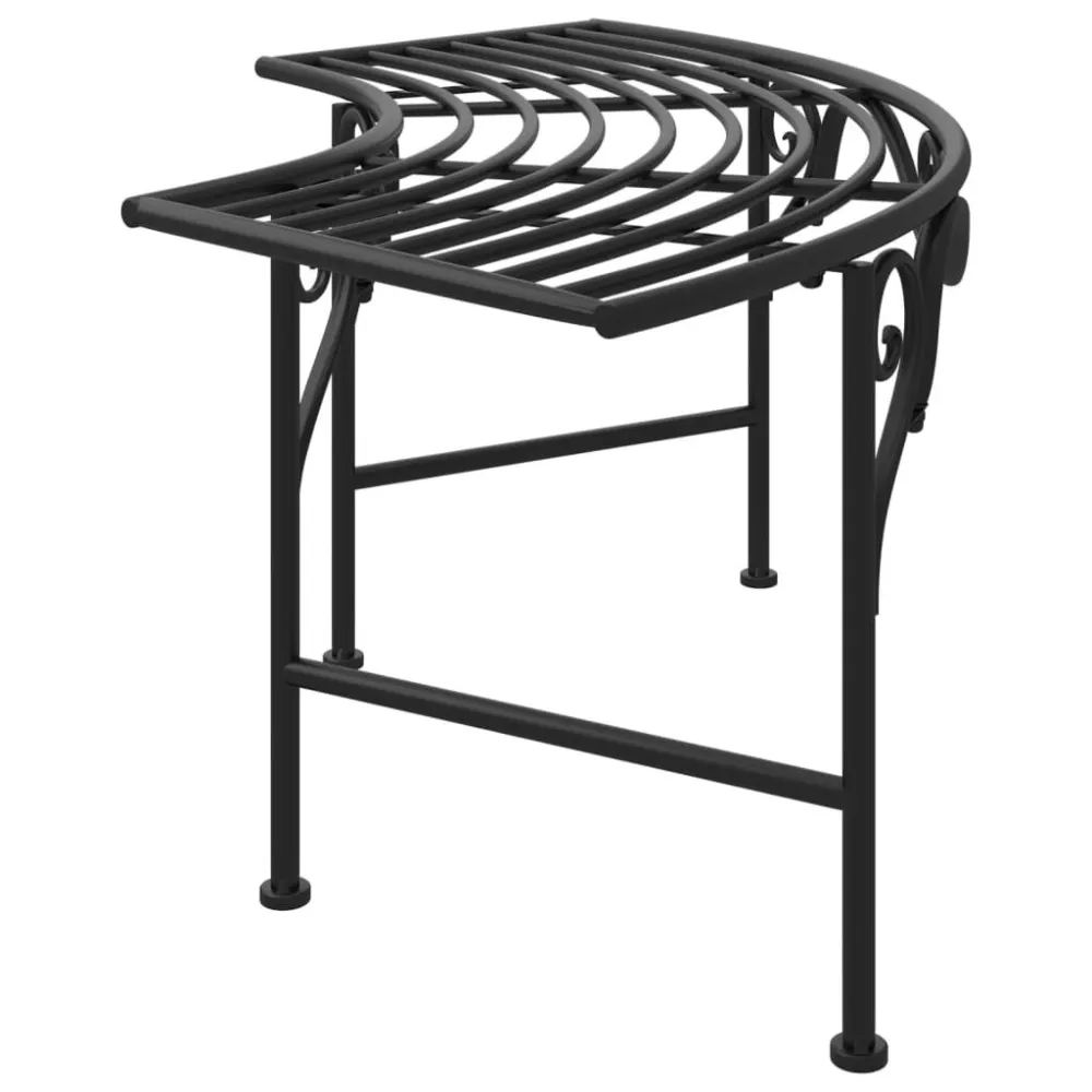 Banco para árvore 113 cm ço preto | Resistente à Chuva | Confortável