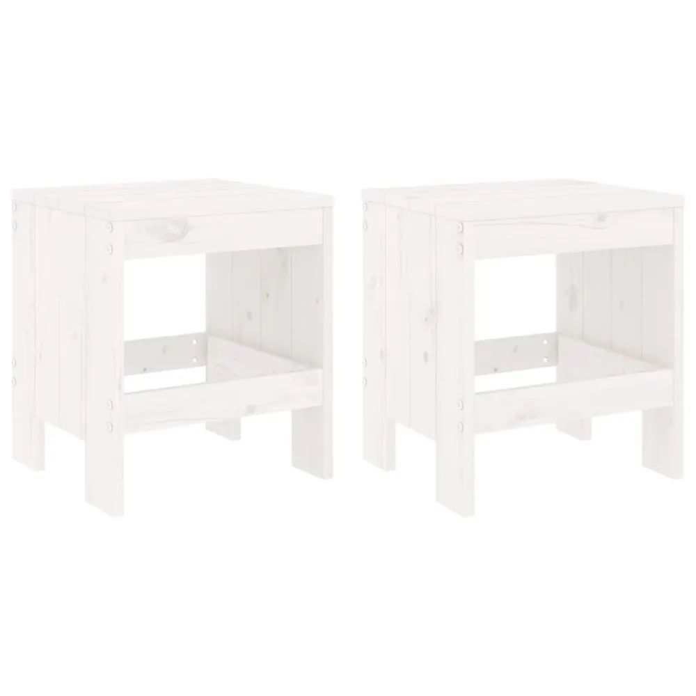 Bancos de jardim 2 pcs 40x36x45 cm pinho maciço branco com Revestimento em Textilene