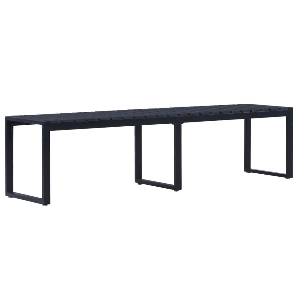 Cadeira de Balanço Banco de jardim 180 cm placa de PS preto