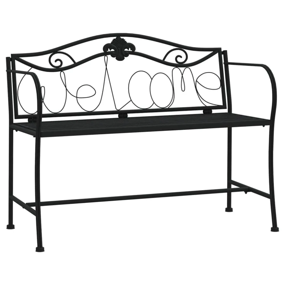 Cadeira de Balanço Banco de jardim de 2 lugares 104 cm ço preto