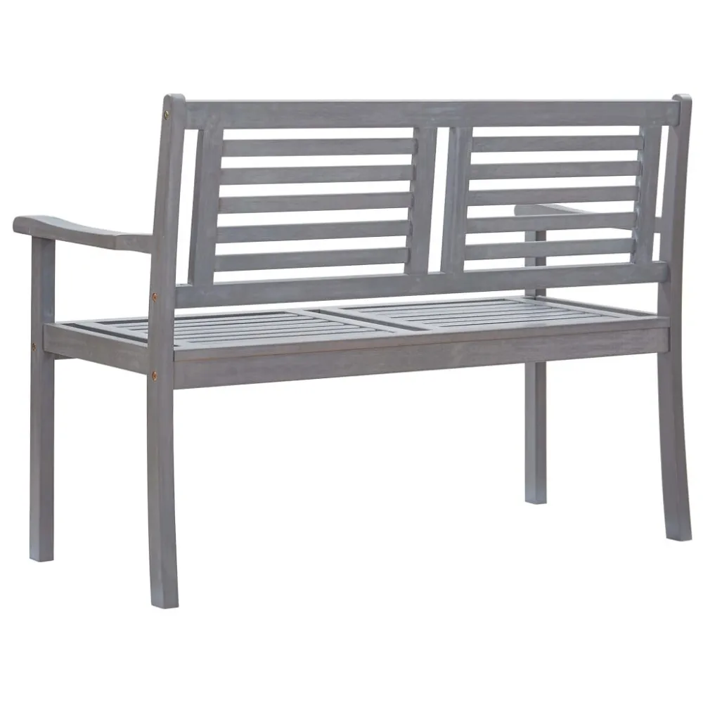 Cadeira de Balanço Banco jardim 2 lugares 120 cm madeira eucalipto maciç cinzento