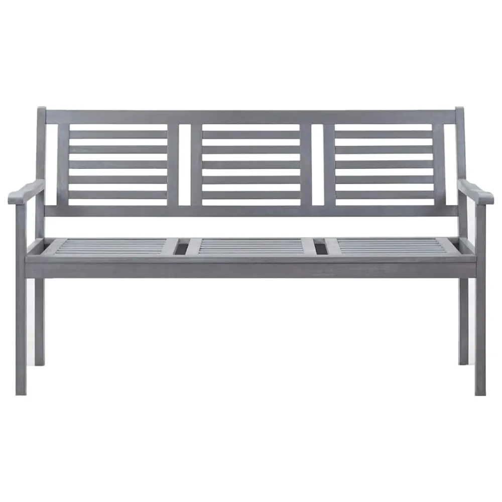 Cadeira de Balanço Banco de jardim 3 lugares com almofadão 150 cm eucalipto cinza